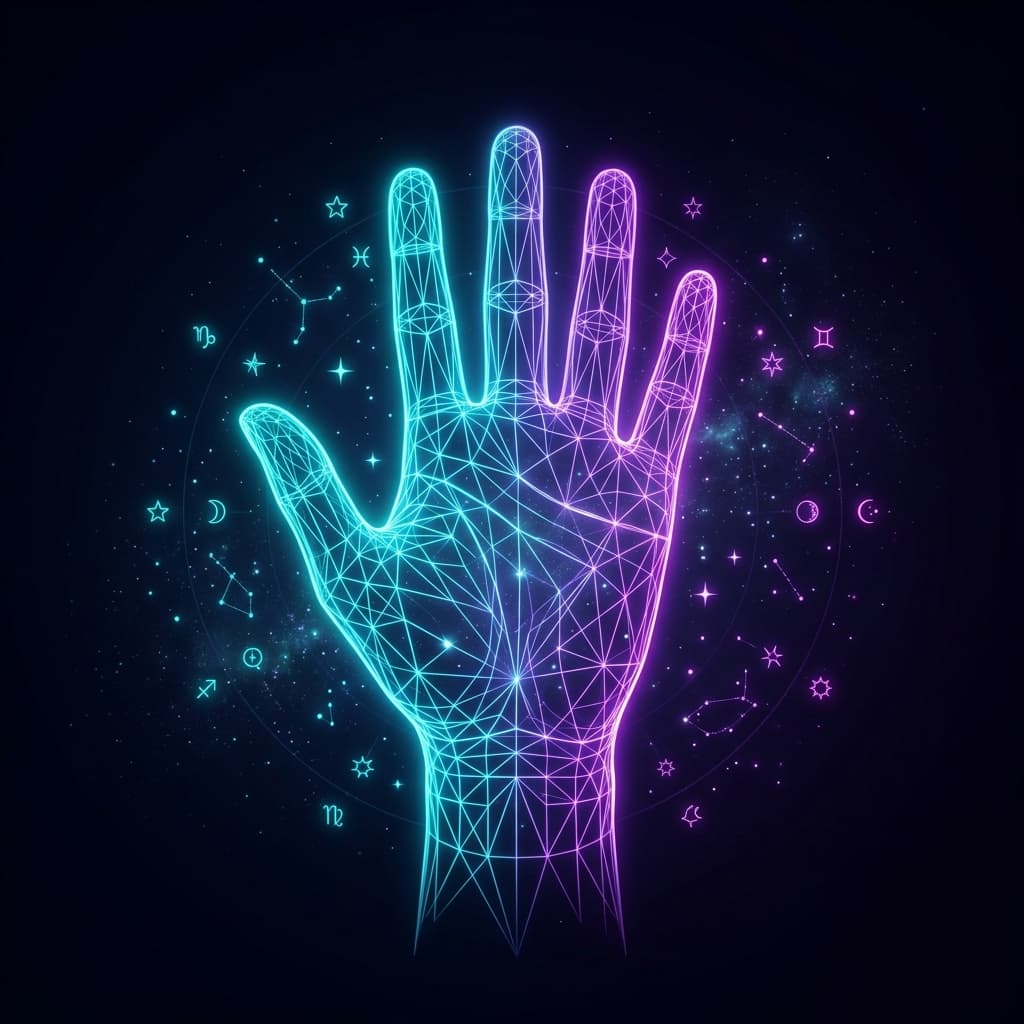 AI Palm Wireframe